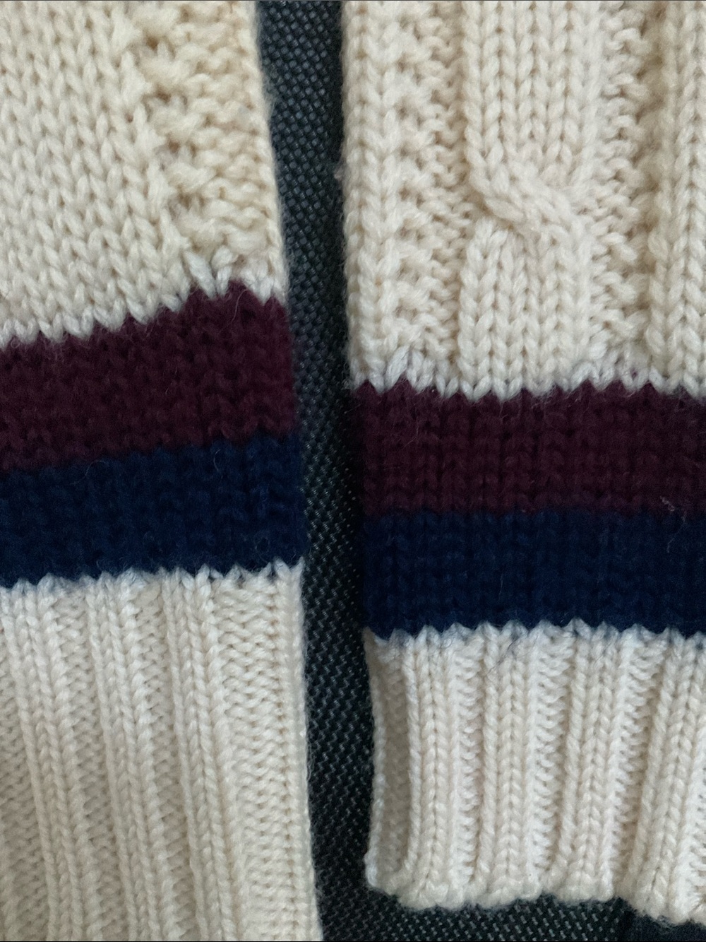 Men's Cream Cable Knit Paca-Links Drummond V-Neck Sweater XL , Pure virgin wool - Picture 3 of 6